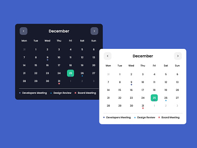 Calendar Component adobe xd app calendar app design ui ux