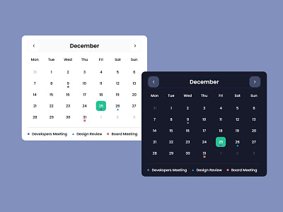 Calendar Component ver3 adobe xd app calendar app design ui ux