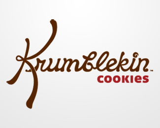 Krumblekin bakery brown casual cookies desserts food handwriting red whimsical