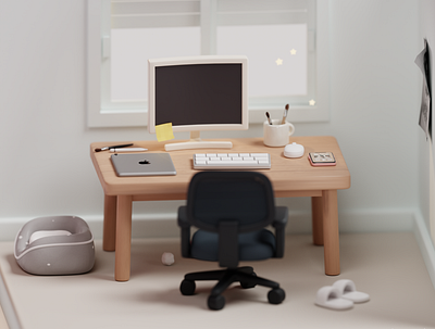 My Workspace 3d 3d art 3d blender 3d design 3d illustration 3d room 3d workspace b3d workspace workspace illustration