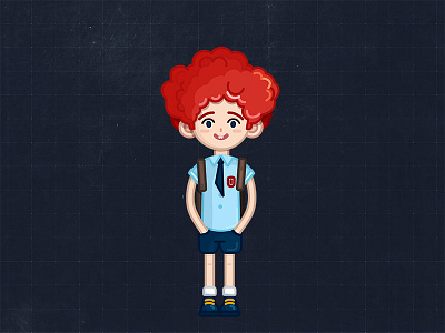 SCHOOL BOY boy character child cute ginger illustration kid schoolboy