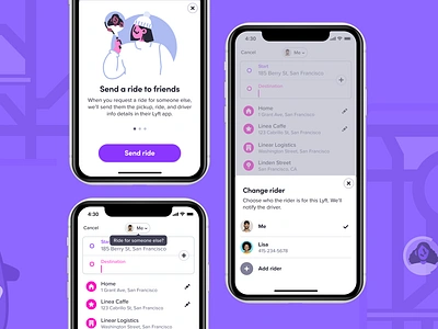 Lyft- Ride for others design illustration ios lyft product design ux