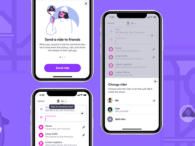 Lyft- Ride for others design illustration ios lyft product design ux