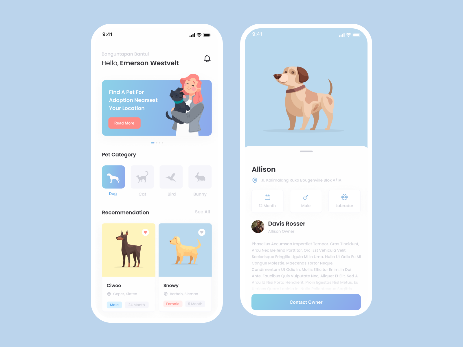 ngopeni : pet adoption app by Yohanes Yuda on Dribbble