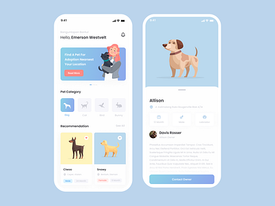 ngopeni : pet adoption app adoption animal mobile apps mobile design pet pet adoption ui design ux design