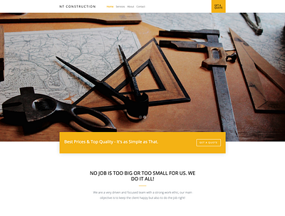 NT Construction branding design ui web