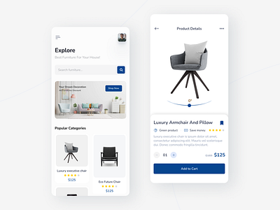 Furniture Ecommerce App - Mobile app