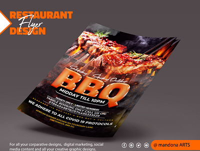 BBQ Restaurant Flyer Design bbq graphic design mandona arts mandona musonda photoshop restaurant flyer zambian design zed
