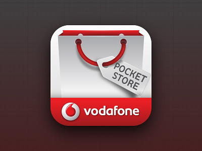 Vodafone PocketStore - Icon android bag icon ios label pocketstore shop shopper shopping vodafone