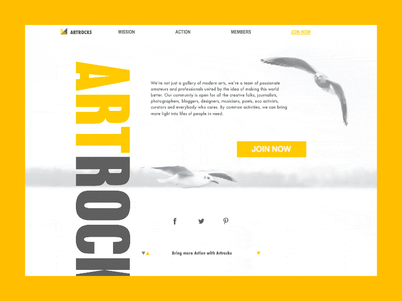 Arts, Culture & Education Curation | Landing animation arts bw concept education landing motion photo site ui ux web