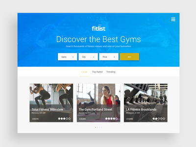 Fitlist Website design ui website