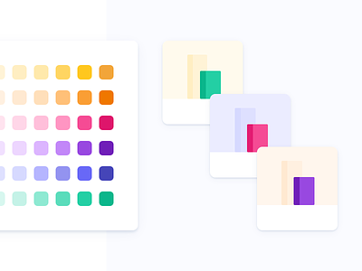 Coherent Color System for Illustrations cards colors illustration library palette pastel system theme thumbnails
