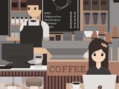 Cafe affinitydesigner art art direction cafe coffee illustration illustrator simple character simple illustration