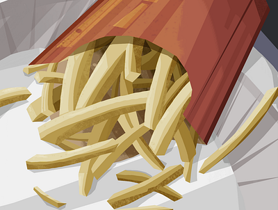 French Fries fast food french fries illustration potato procreate