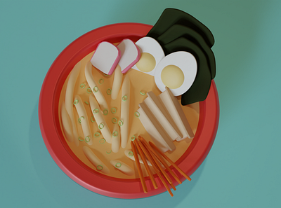 Ramen 3d art 3d illustration 3dfood blender east eastasia illustration japan japanese food noodles