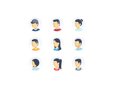 Illustrated Avatars avatar avatars characters face illustration illustrations placeholder profile shading