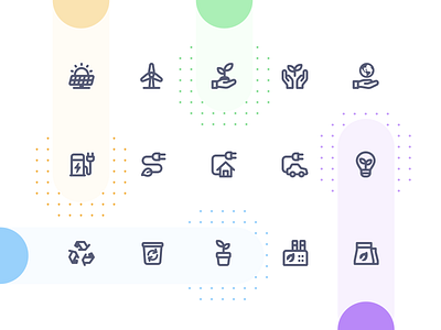 Environment & Sustainability icons battery car climate eco ecosystem electric car energy environment green icon set icons iconset nuclear outline stroke sustainability sustainable tesla vector world