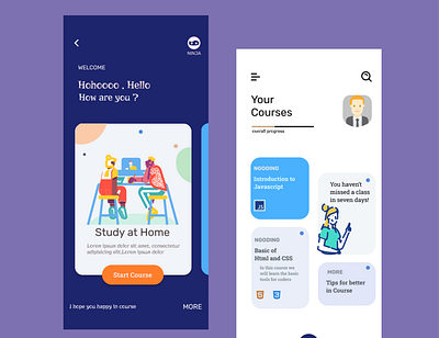 Study at home app ui ui design