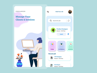 mobile app (job freelance) mobile app mobile ui ui ui design