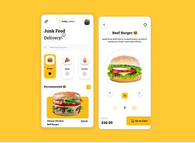 Ui mobile junk food mobile app ui ui design ux