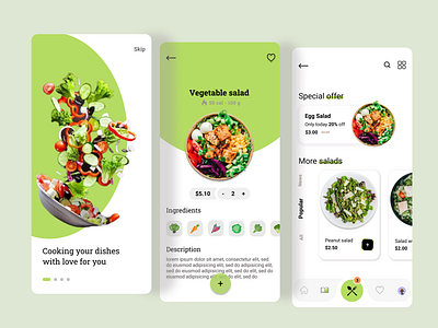 Ui Mobile (salad food) design mobile app mobile ui ui ui design ux