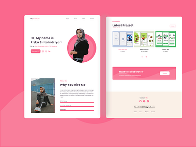 Portofolio Feminine Theme design ui ui design web