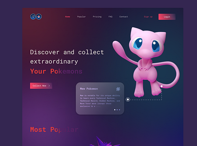 Pokemon | Landing Page design mobile app mobile ui ui ui design ux web