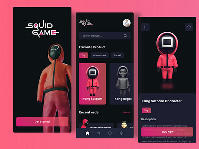 Squid Game Product Shop | Mobile Design 3d design graphic design illustration mobile app mobile ui ui ui design ux web