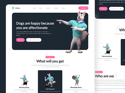 HaiDog | Landing Page 3d clean design dog illustration landing page mobile app mobile ui pet simple ui ui design ux web web design