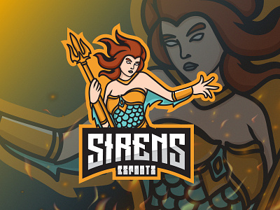 SIRENS design esports esports mascot game goddess illustration logo logo design mascot team vector