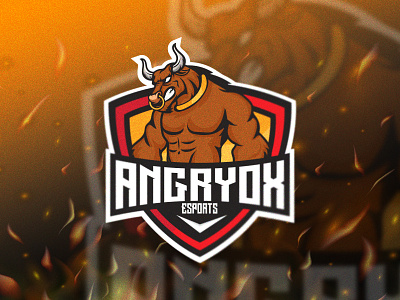 ANGRY OX angry animal branding esports game illustration logo logo design mascot team vector