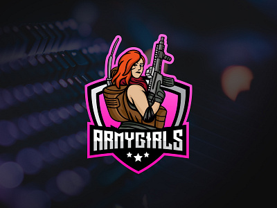 ARMY GIRLS army design esports game girls illustration logo logo design mascot team vector