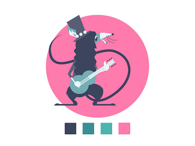 Rat Slash Character adobe illustrator art characterdesign chinesenewyear illustration rat rockstar slash vector