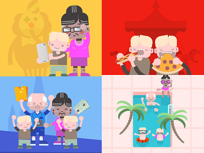 Disneyworld infographic characters batch adobe adobeillustrator art characterdesign disneyworld. illustration funny grandparents vector