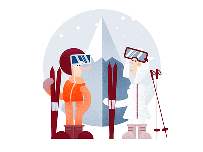 Skiiing Infographic Character Design