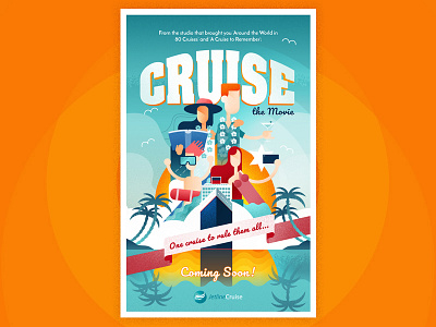 Cruise Poster cartoon cruise design illustration movie poster vector