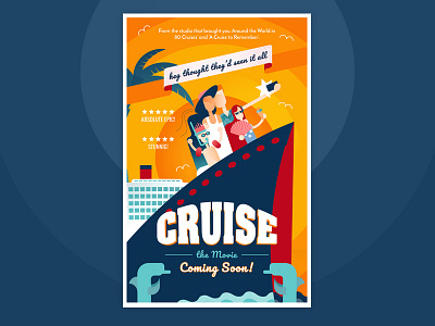 Cruise Poster take 2 cartoon cruise design illustration movie poster vector