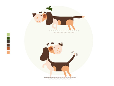 Dog Character Design cartoon characterdesign dog graphic design hound illustration illustrator mascott puppy simple web