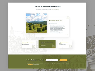 Cottage website homepage (bottom bit) graphic green illustration ui web webdesign