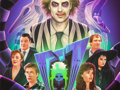 Beetlejuice Illustrated Poster