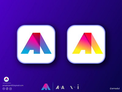 Ai Logo | Lettermark Logo | Modern Logo abstract brand identity colorful logo combination mark creative flat gradient overlay graphic design icon lettermark logo logo logo design logotypes minimal modern logo symbol typography typography logo vector wordmark logo