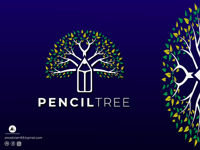 Tree logo | Pencil tree | Modern logo abstract logo branding colorful logo colorful tree creative flat graphic design green tree illustration leaf logo logo logo and branding logo design logos minimal logo modern logo pencil tree startup logo tree tree logo