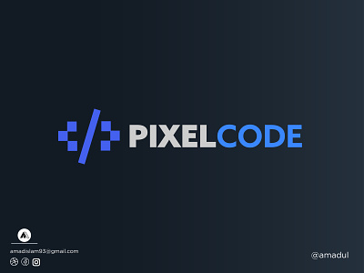 Pixel Code | Code logo | Programming logo