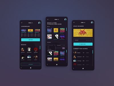High Score Tracking App - UX & UI Design app dark mobile dark mode dark theme dark ui design gaming gaming app mobile mobile app mobile design mobile ui ui ux web