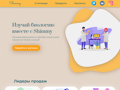 Shimmy landing page ui