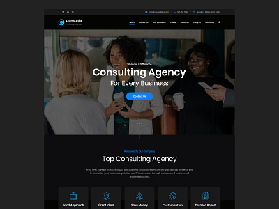 Consultia Dark - Corporate WordPress Theme (PSD)