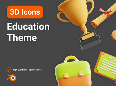 3D Icons Pack of Education 3d 3d illustration design graphic design icon illustration ui ux