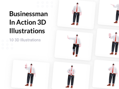 Businessman In Action 3d 3d character 3d illustration blender businessman cartoon character character