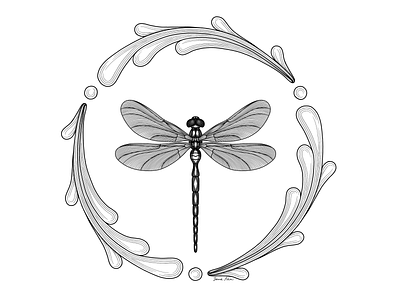 Dragonfly book cover book illustration digital ink digital inking digitalart dragonfly ink inkart inking inktober inktober2021 inktober52 lineart ornament tattoo design