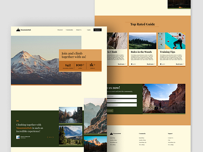 MountainHub Climbing Community branding climb climbing design forest mountain mountains nature ui ux web web design webdesign website website design